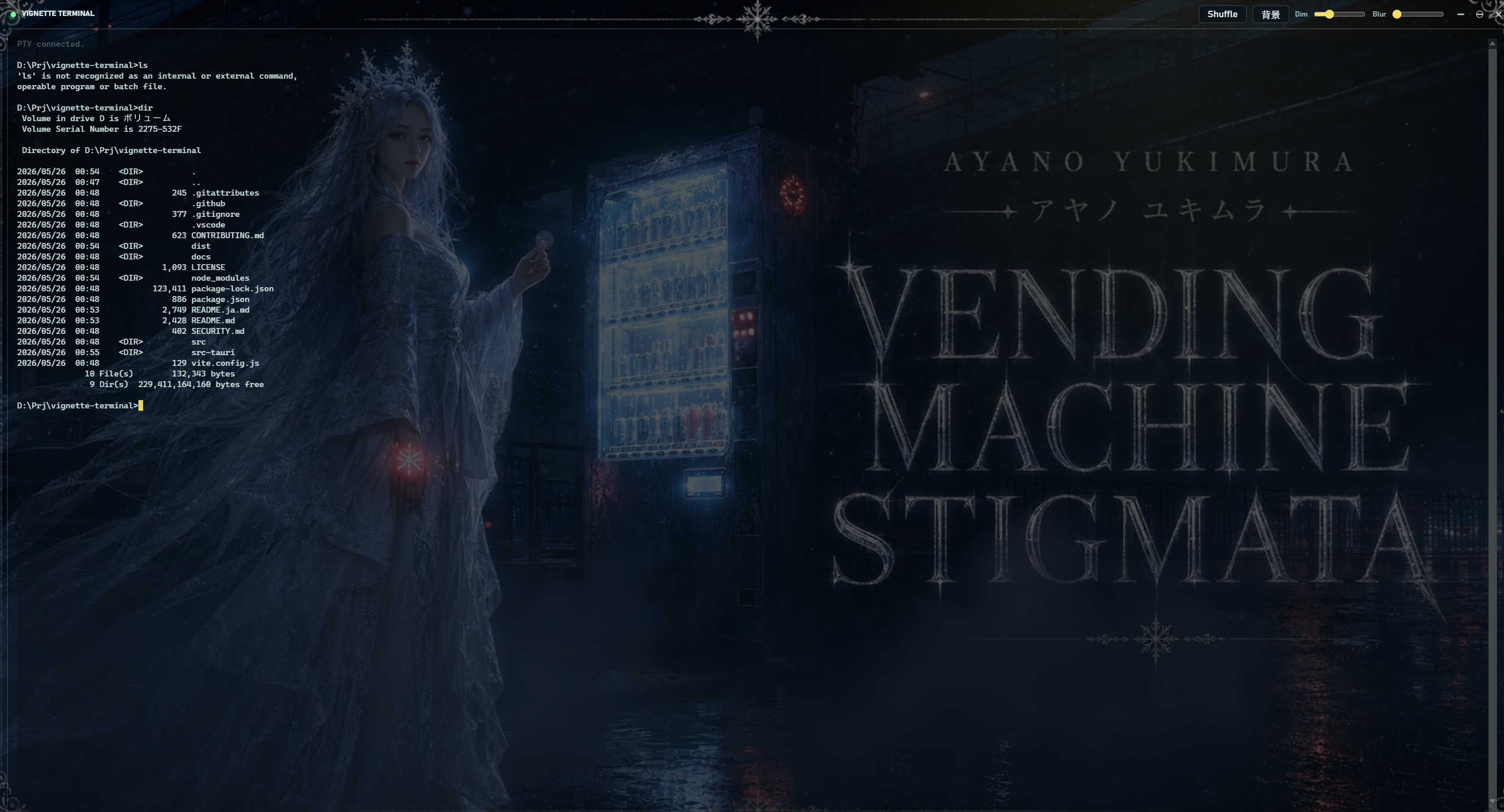 Vignette Terminal screenshot